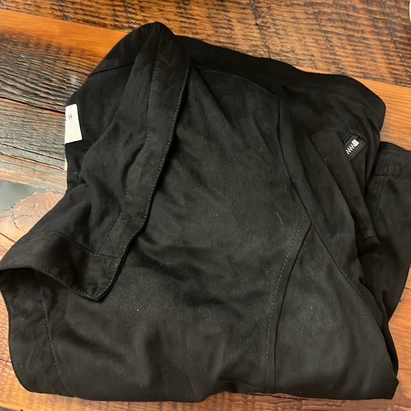 Faux suede versatile black light cardigan or jacket - Picture 6 of 6